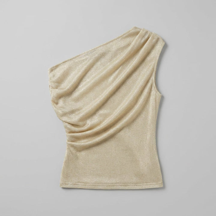 Cleo gold metallic knit top product flat lay