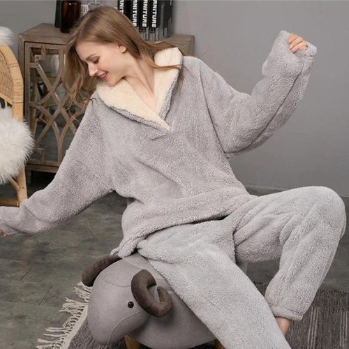 Fleece Lounge Set | Ultra-Soft Comfort | Sherpa Collar | Cozy Loungewear