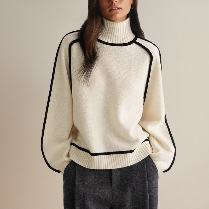 Dora | Stylish striped turtleneck sweater