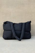 Daphne Puffer Tote featuring a durable polyester and nylon exterior with a stylish cotton lining, perfect for everyday use and trendy outings. - 13