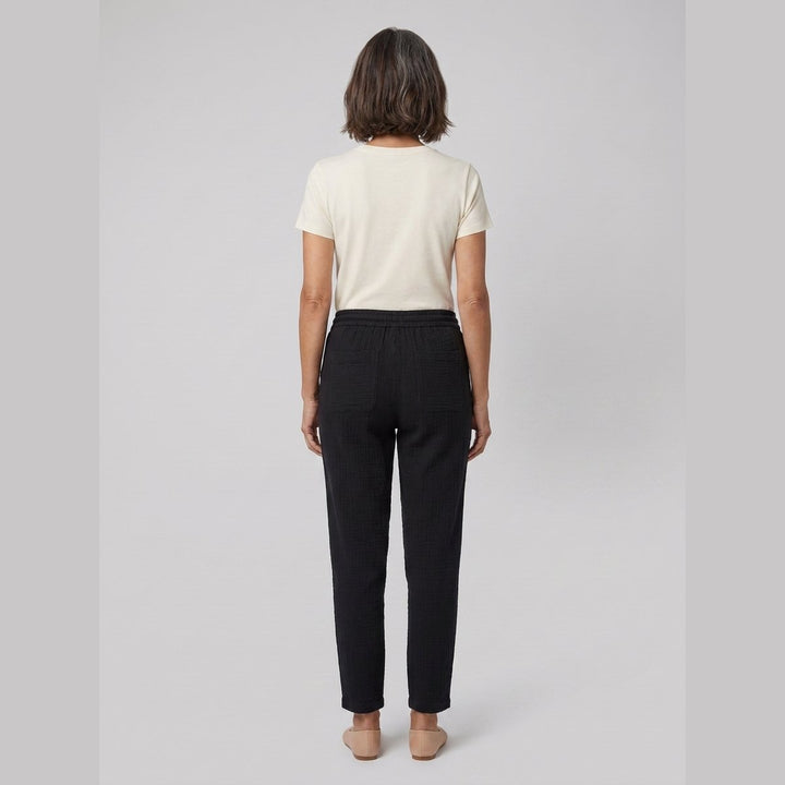 Dara black tapered pants back view