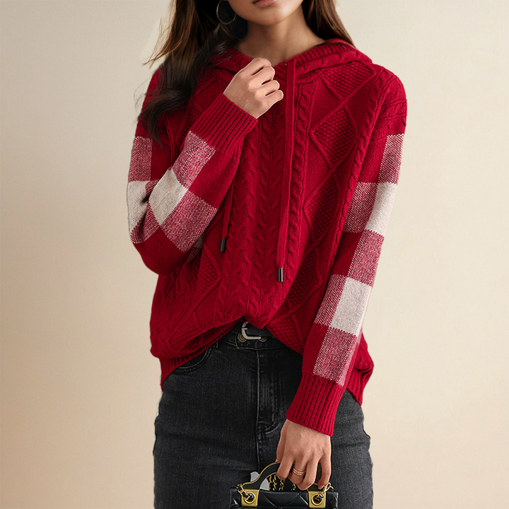 Elysia Hoodie Sweater in ultra-soft cable knit featuring a relaxed fit, perfect for cozy casual wear. - 3