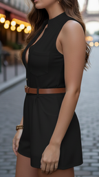 Luna | Plunging V-Neck Belted Romper