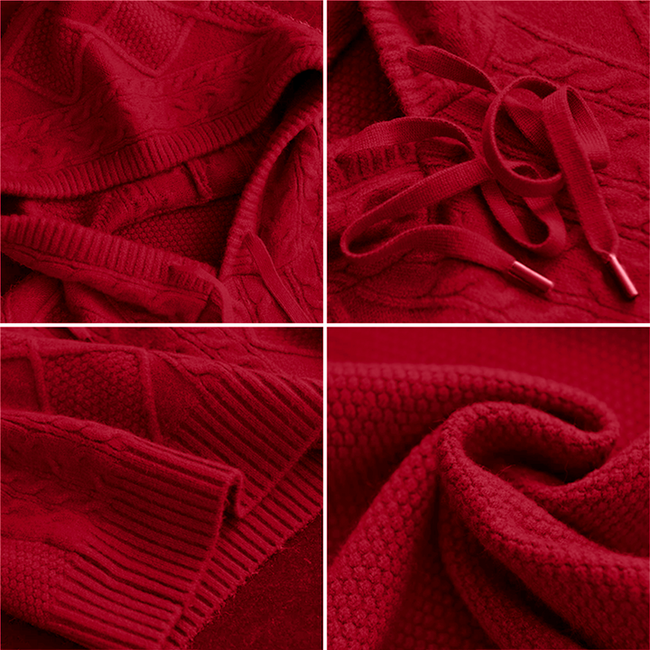 Elysia Hoodie Sweater in ultra-soft cable knit featuring a relaxed fit, perfect for cozy casual wear. - 4