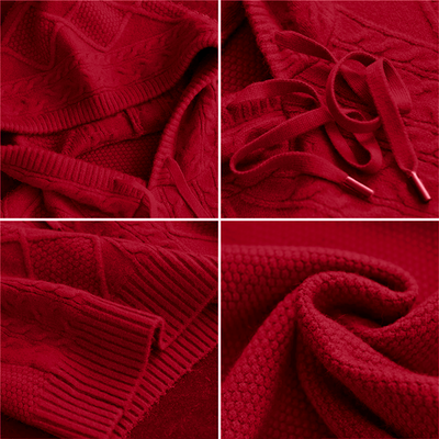 Emily - Cable Knit Hoodie Sweater