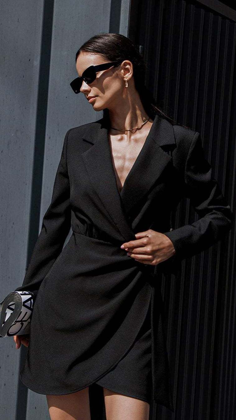 Isabelle | Classic Black Trench Dress