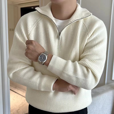 Quarter-Zip Cotton Sweater