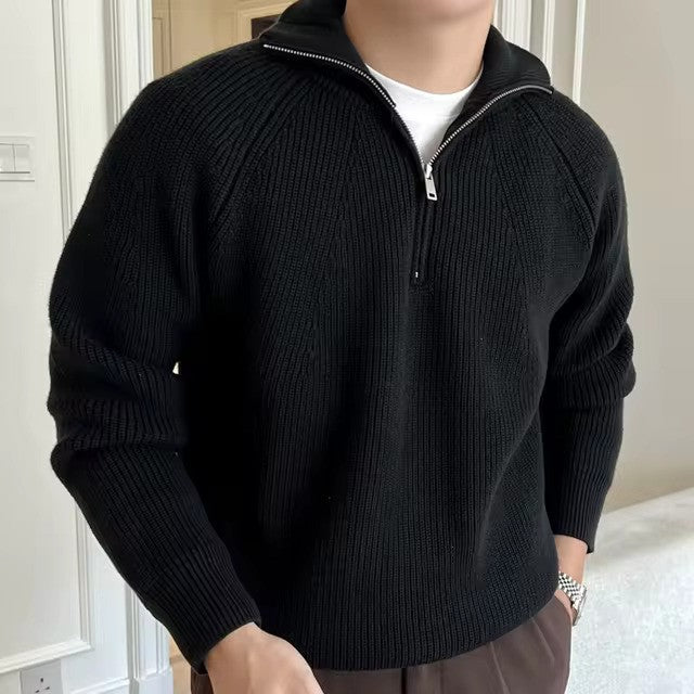 Quarter-Zip Cotton Sweater