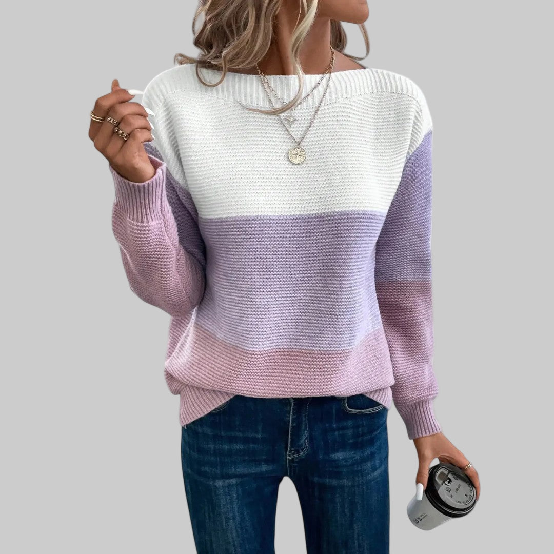 Theresa | Soft Two-Colored Knit Sweater