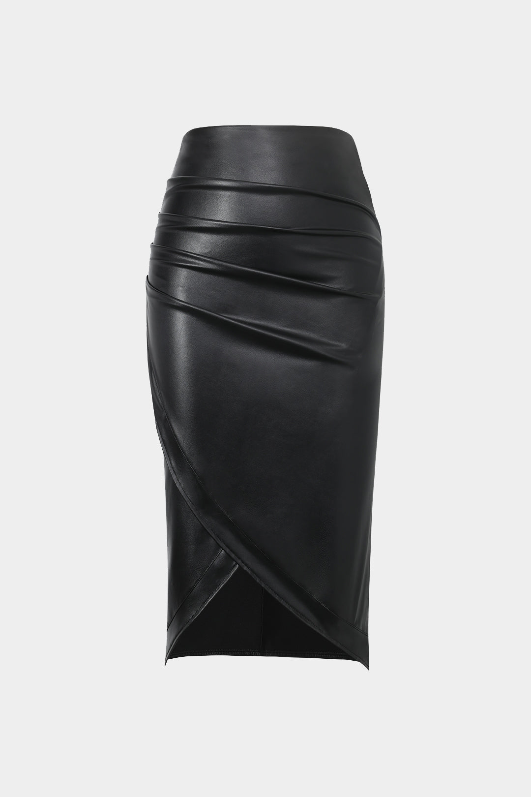 Fina Midi Skirt in faux leather with a comfortable stretch fit, perfect for stylish casual or dressy occasions. - 11