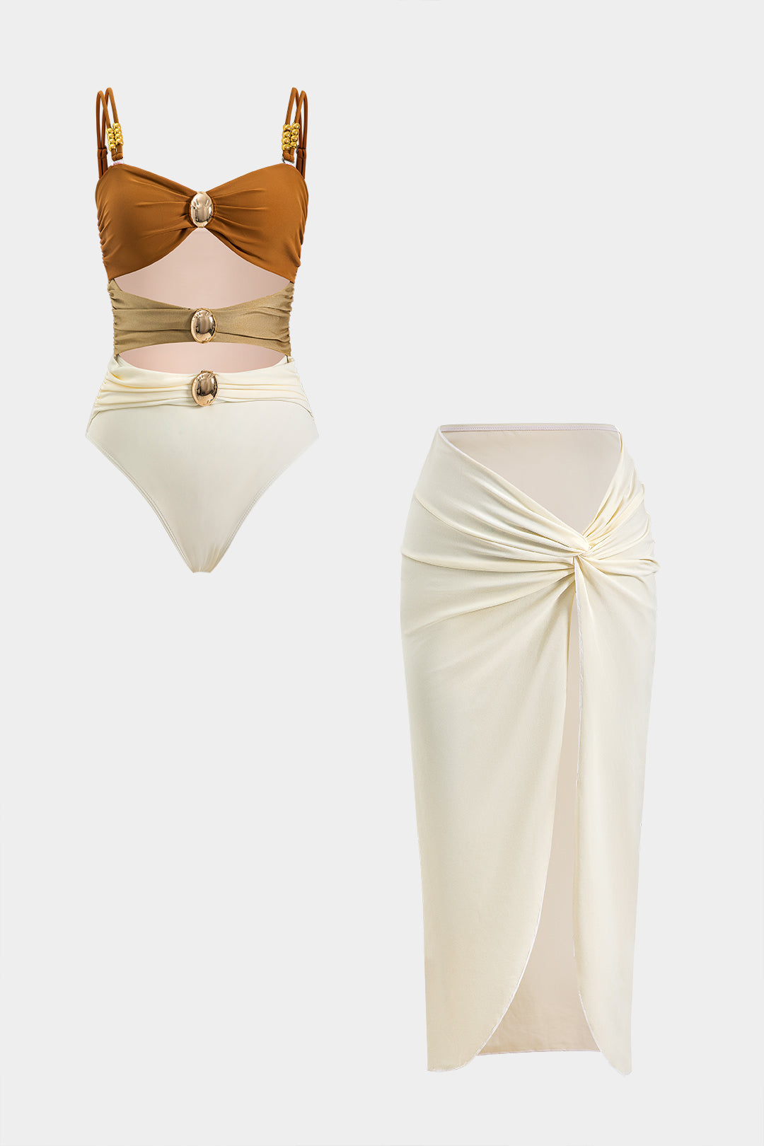 Tam | Ruched Slit Cover Up Set