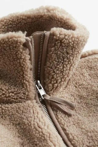 Aven Teddy Coat in a modern silhouette, featuring ultra-soft fabric and stylish design perfect for winter wear. - 6