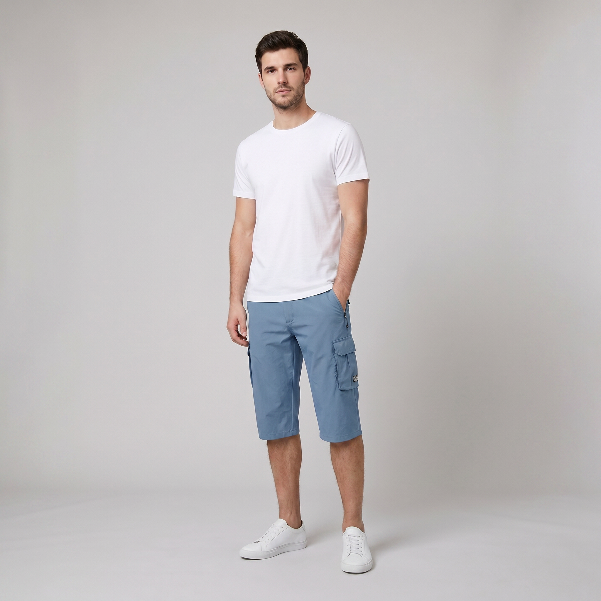 Maverick cargo shorts light blue - model C