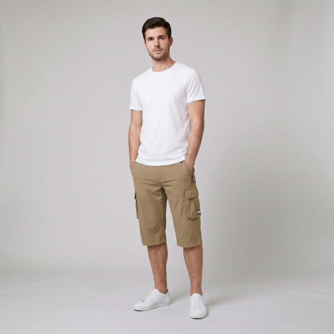 Maverick cargo shorts khaki - model C 3/4