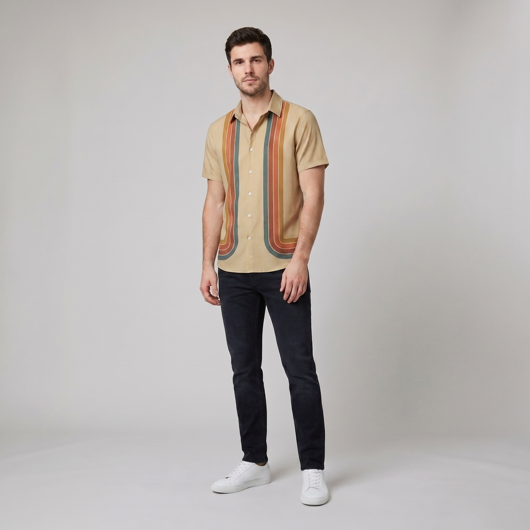 Teddy retro shirt khaki - model C