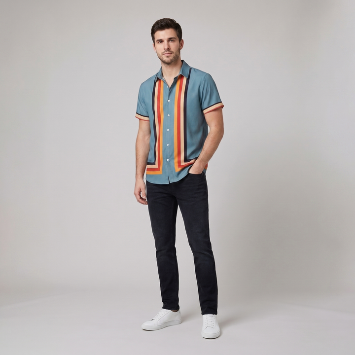 Teddy retro shirt blue - model C