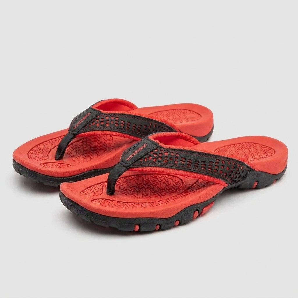 Maverick flip flops red