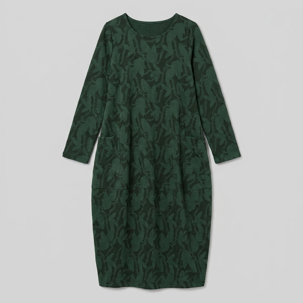 Luna foliage midi dress product flat-lay