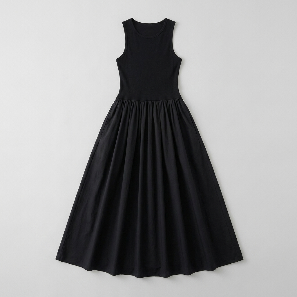 Luna sleeveless rayon maxi dress product flat-lay