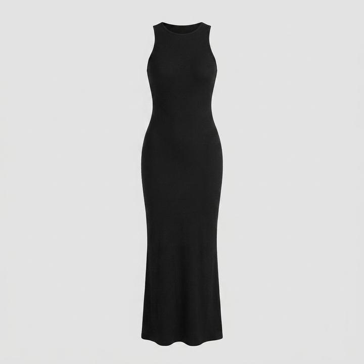 Nora black modal sleeveless maxi dress product flat-lay