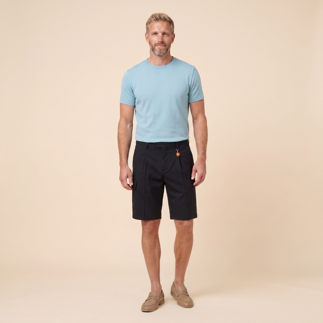 Caden Men's Cargo Shorts zwart - model