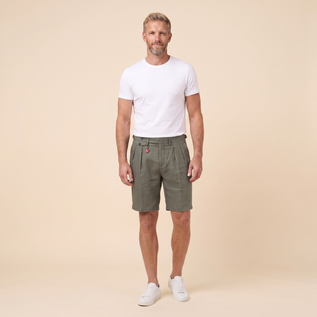 Linden Bermuda Shorts olive - model