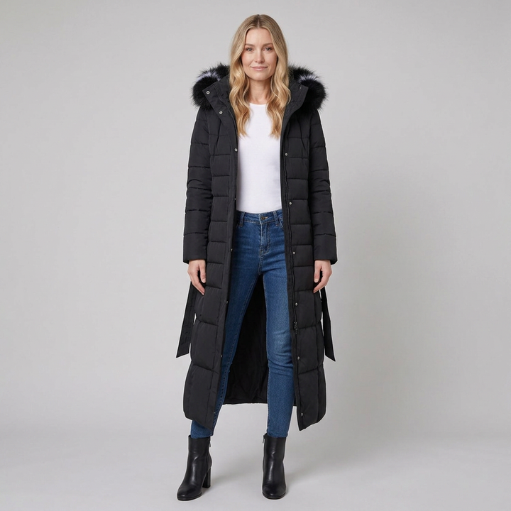 Quinna puffer zwart - model voor