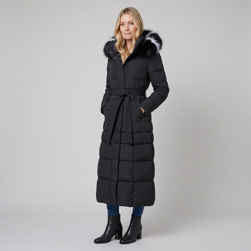 Quinna puffer zwart - model pose 2