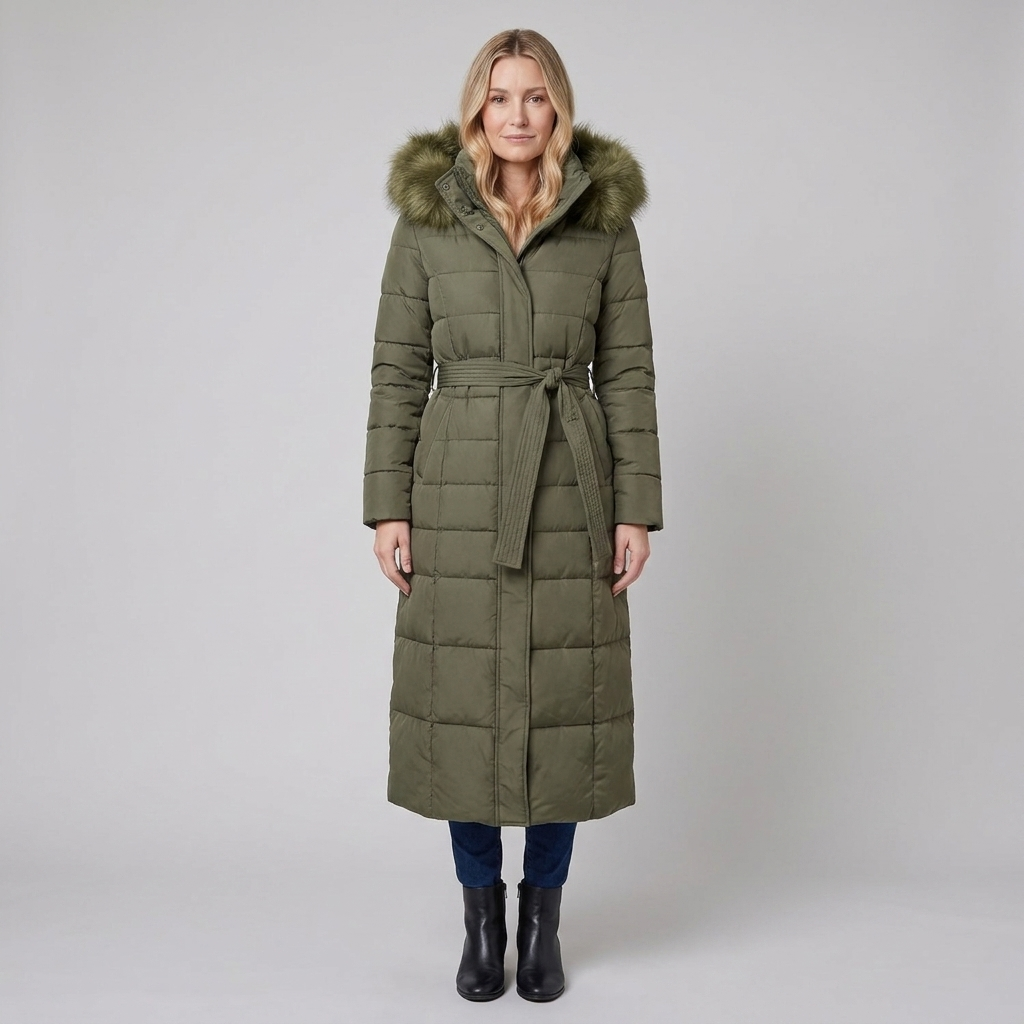 Quinna puffer army green - model
