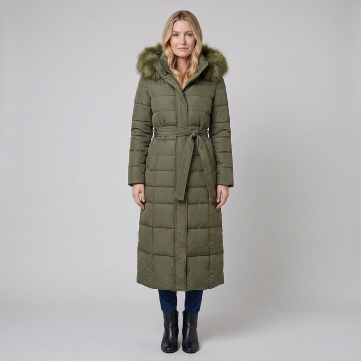 Quinna puffer army green - model