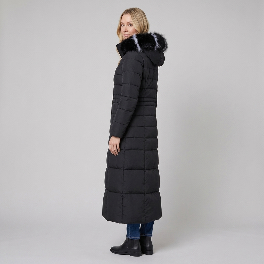 Quinna puffer zwart - zijkant