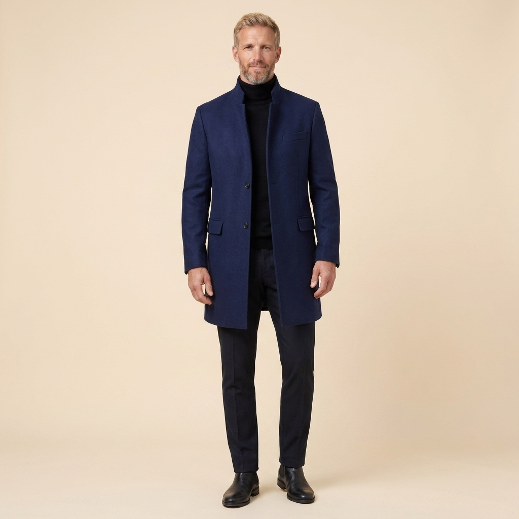 Garrick overjas navy - model