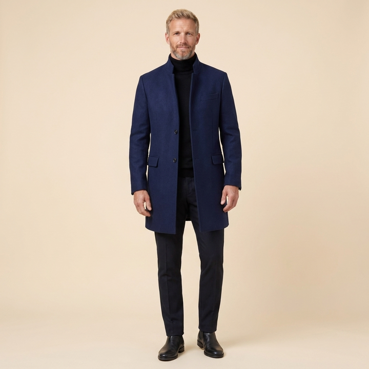 Garrick overjas navy - model