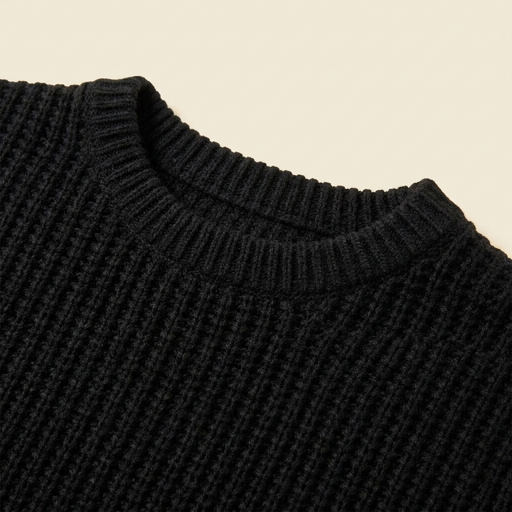 Kenton sweater neckline knit detail
