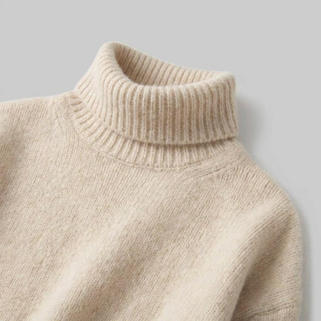 Liora turtleneck collar knit detail