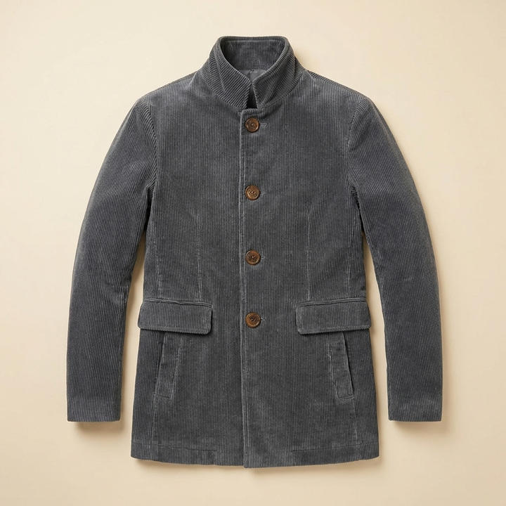 Jasper corduroy coat grey product flat-lay