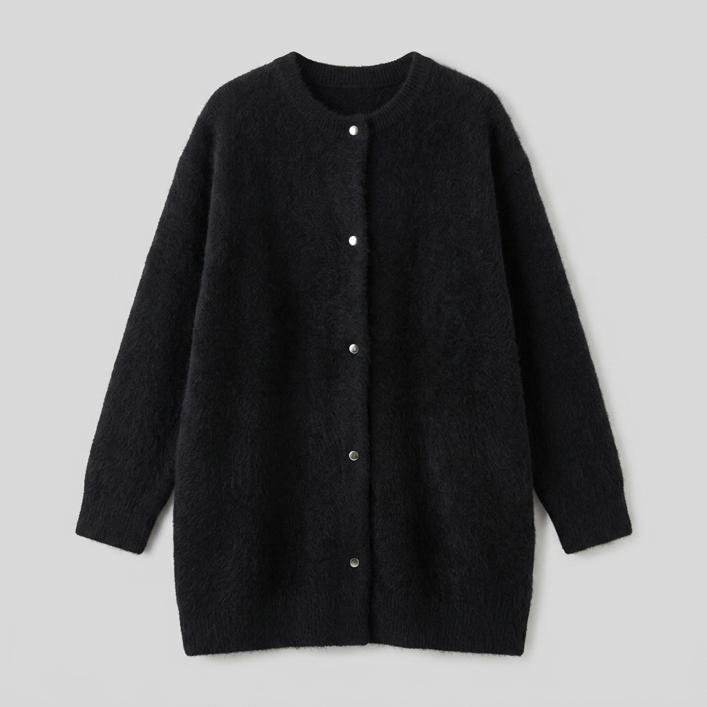 Rivelle knit cardigan black product flat-lay