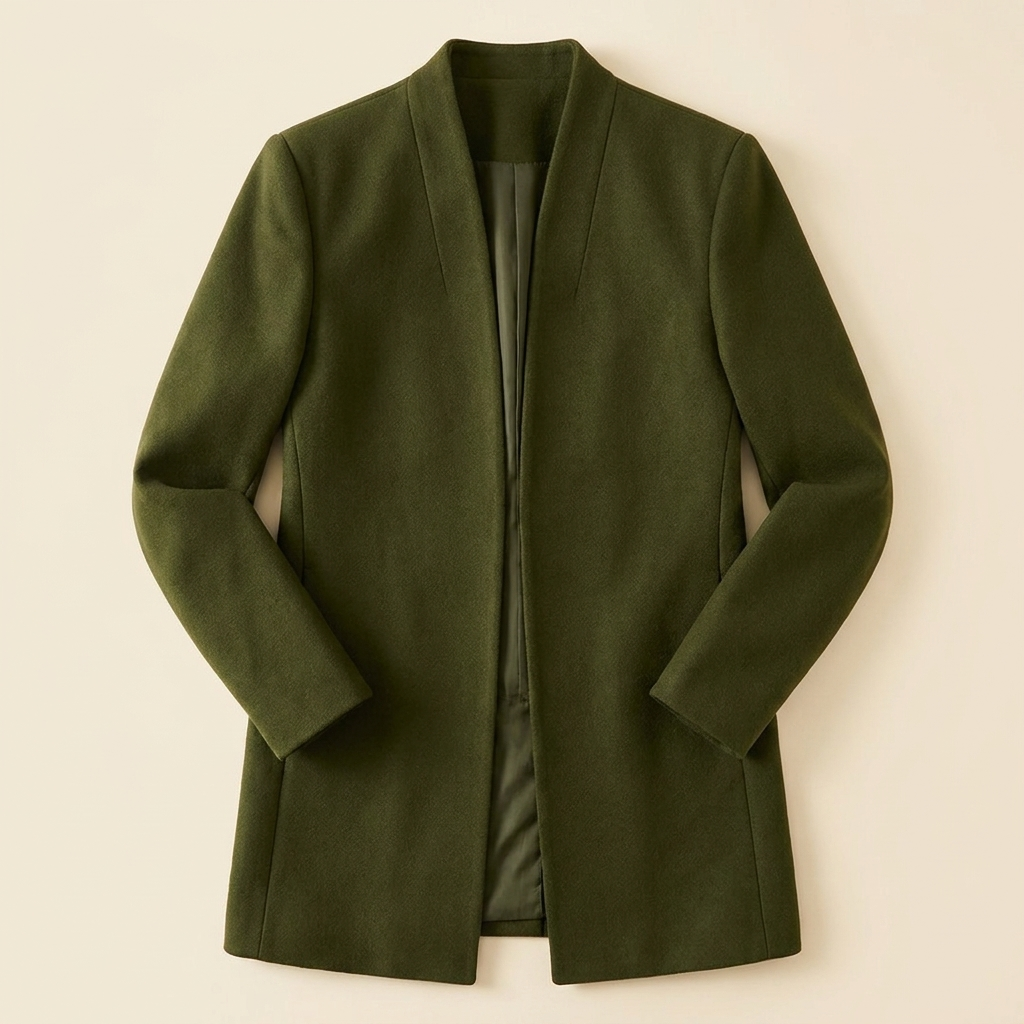 Jaxon wool blazer coat green product flat-lay