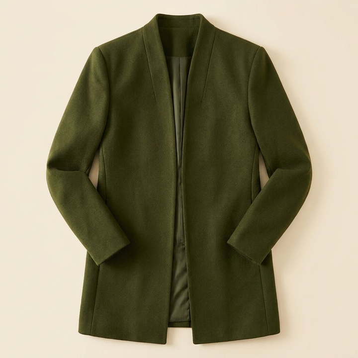 Jaxon wool blazer coat green product flat-lay
