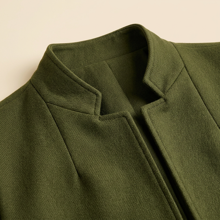 Jaxon wool blazer collarless collar detail