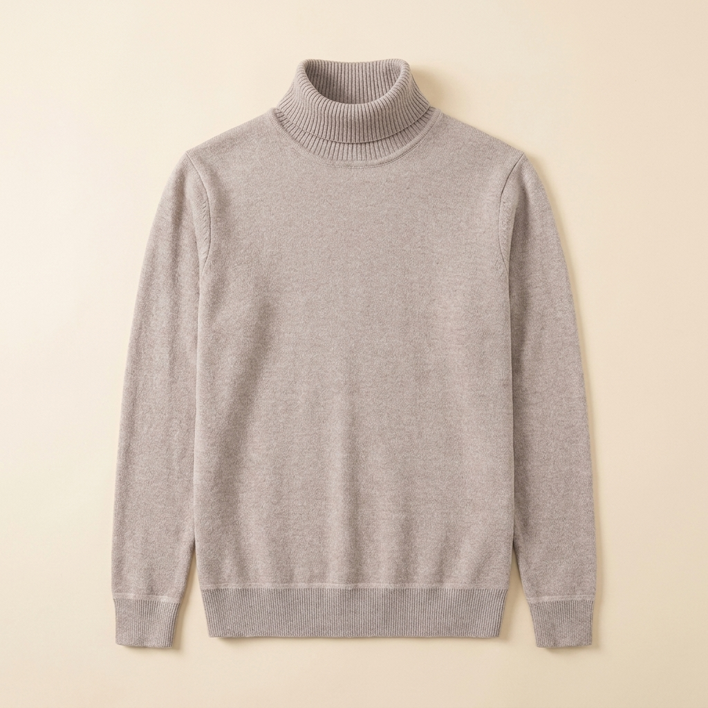 Travis turtleneck beige product flat-lay