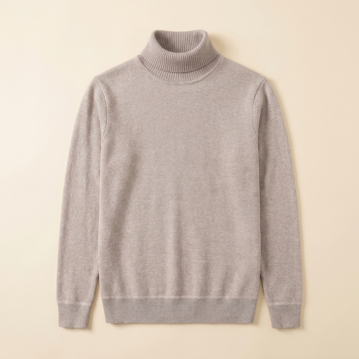 Travis turtleneck beige product flat-lay