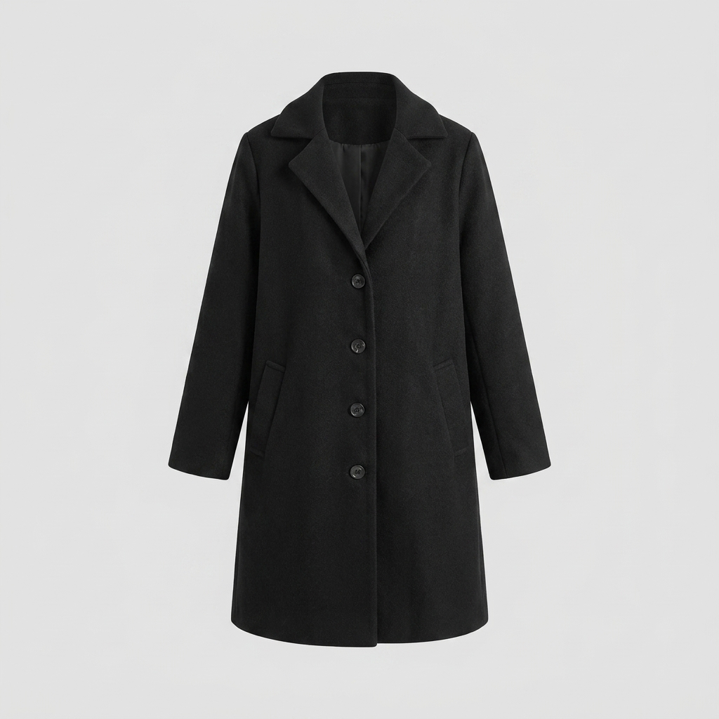 Baylea wool coat black product flat-lay