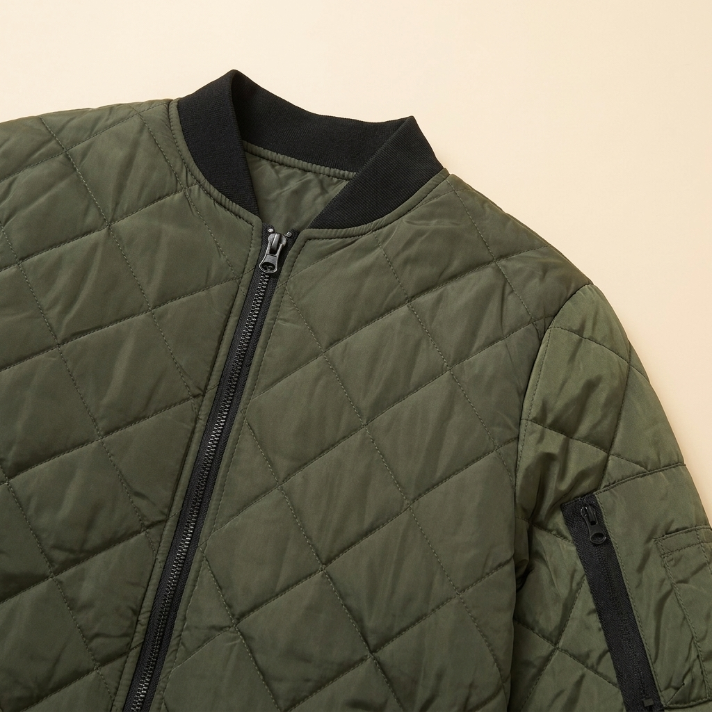 Grayson bomber collar zip pocket detail