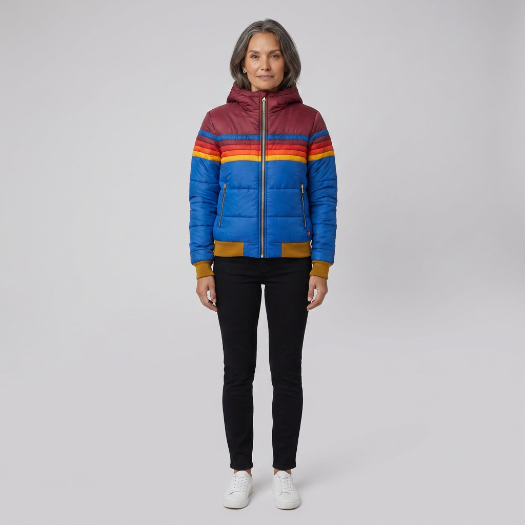 Marietta retro puffer blue front