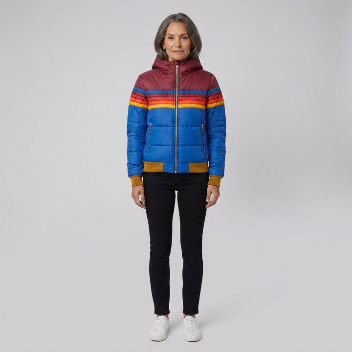 Marietta retro puffer blue front