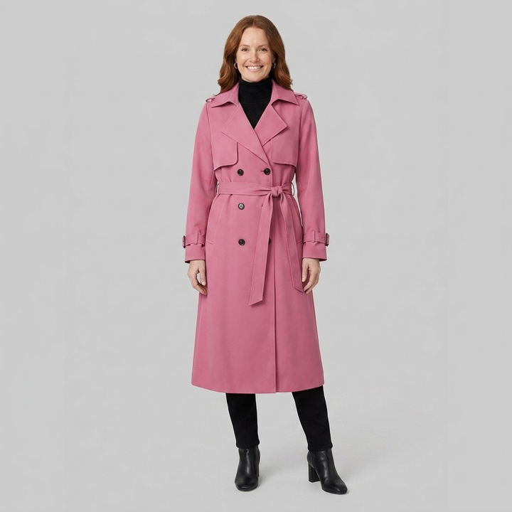 Dalia maxi trench pink front