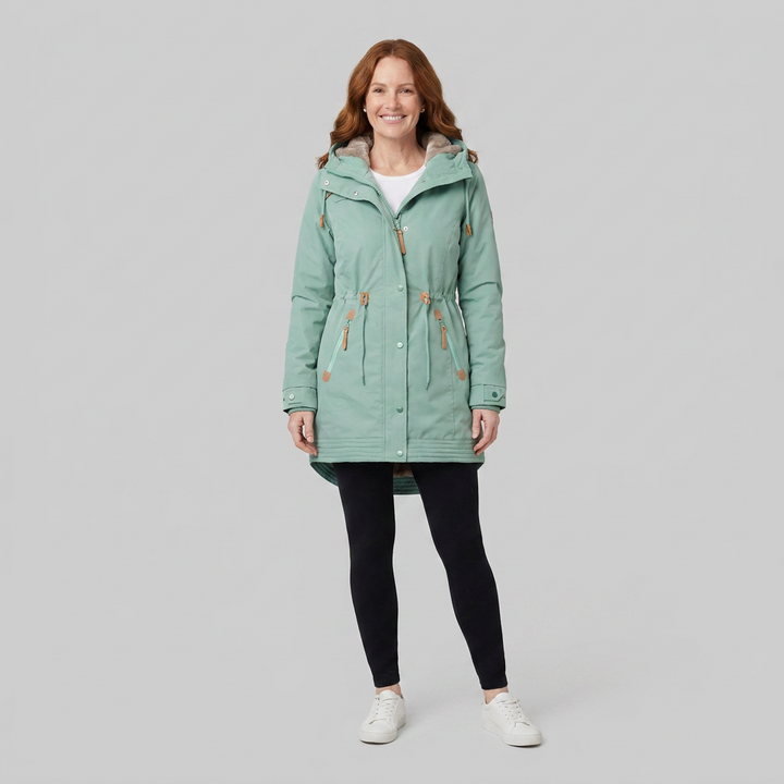 Lara parka green front