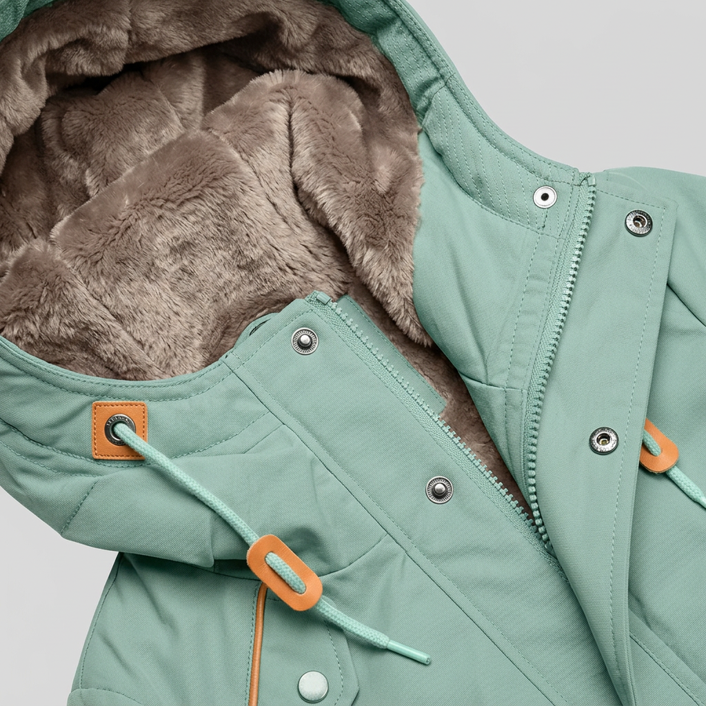 Lara parka hood detail