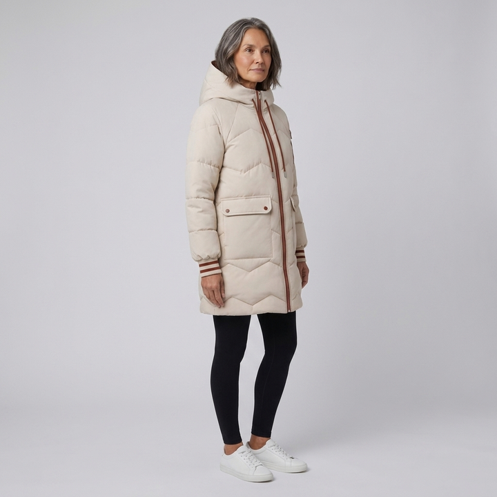 Bella beige puffer side